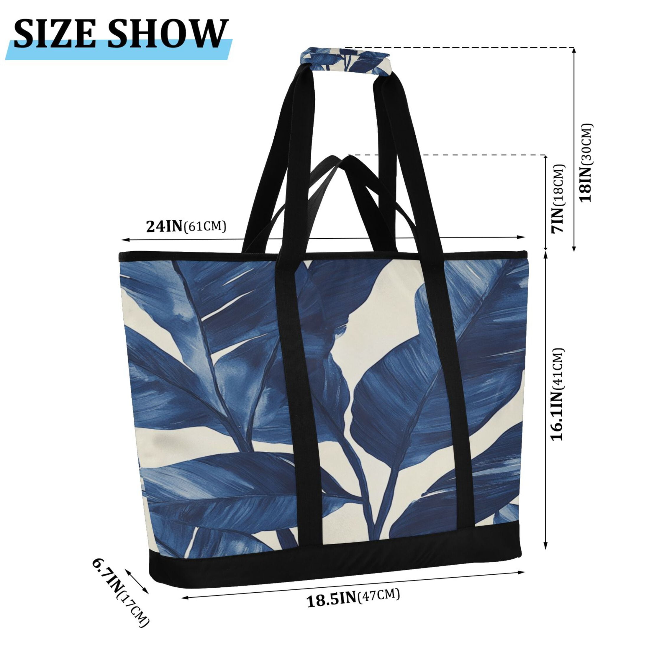 Large Hand-held Ice Pack Picnic Bag Insulation and Refrigeration Suitable for Shopping Picnics and Camping Super Cute Leaves