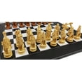 thumbnail image 6 of Antique White  Brown Norse Viking Chess Set 18" Black White Faux Leather Board, 6 of 6