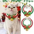 thumbnail image 2 of Collier pour Animaux de Compagnie de Noël Amical à la Peau Modèle Exquis Élastique Réglable Non Irritant Robe Polyester Arc-Nœud Style Chat Collier avec Pendentif Cloche Décor Fournitures pour Animaux de Compagnie, 2 of 10