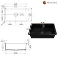 thumbnail image 5 of Mondawe 32" Fireclay Drop-In Undermount Single Bowl Kitchen Sink Thick Mounting Deck in Black, 5 of 9