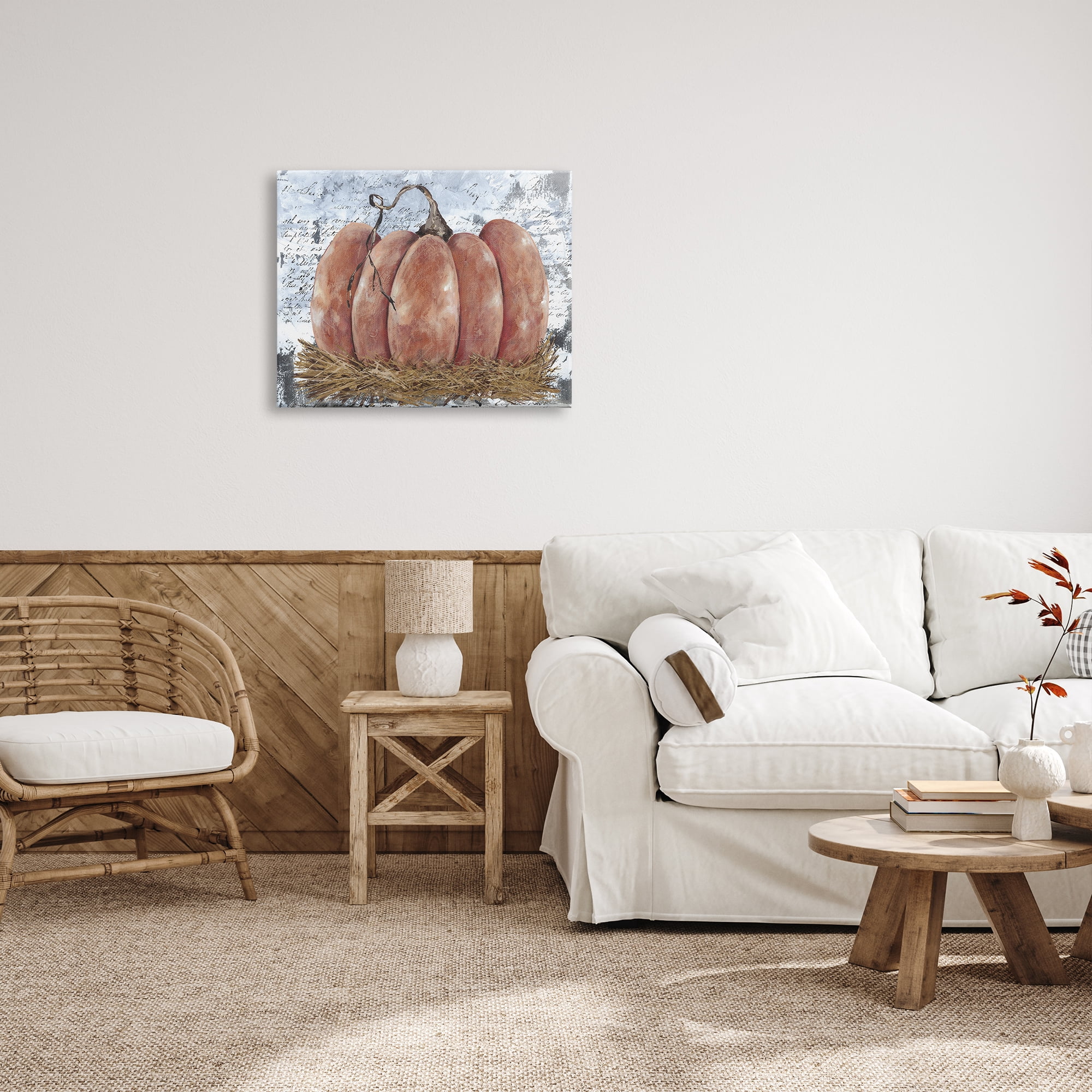 Stupell Industries Abstract Pumpkin Collage Abstract Painting Gallery Wrapped Canvas Print Wall Art, 30 x 24