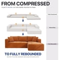 thumbnail image 5 of Focalsweet 107" L-Shaped Sofa Couch, Modular Sectional Living Room Sofa Set, Corduroy, No Assembly, Orange, 5 of 10