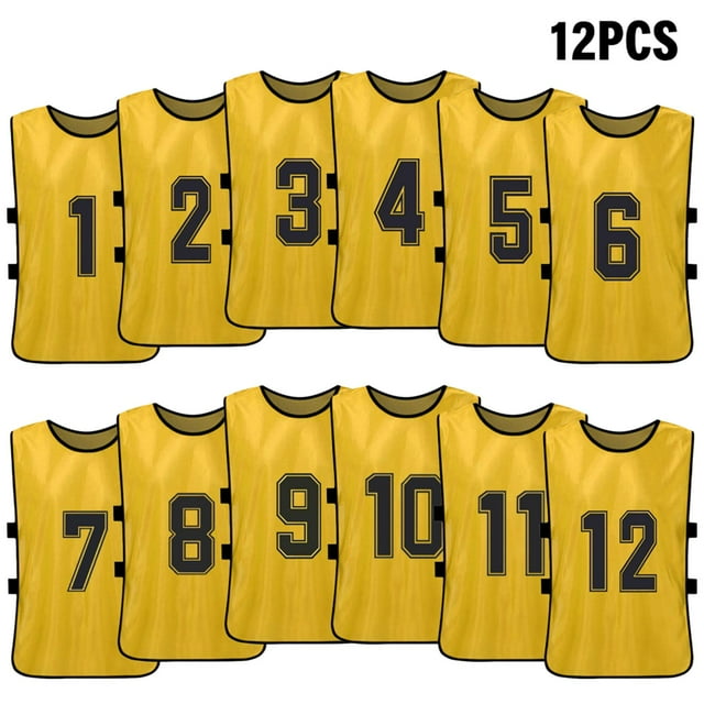 Chaleco 12 PCS Adultos Fútbol Pinnies Jerseys del equipo de fútbol de secado rápido Deportes juvenil Tomshoo Chaleco