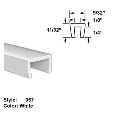 

Food-Grade UHMW Plastic U-Channel Push-On Trim Style 067 - Ht. 11/32 x Wd. 9/32 - White - 25 ft long