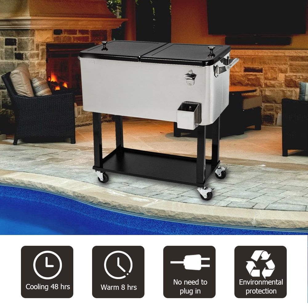 OTU 80QT Iron Spray Cooler with Shelf for Camping,BBQs,Tailgating & Outdoor Activities 