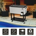 thumbnail image 4 of SalonMore Rolling Cooler 80QT Frozen Warm Function with Shelf Silver, 4 of 8