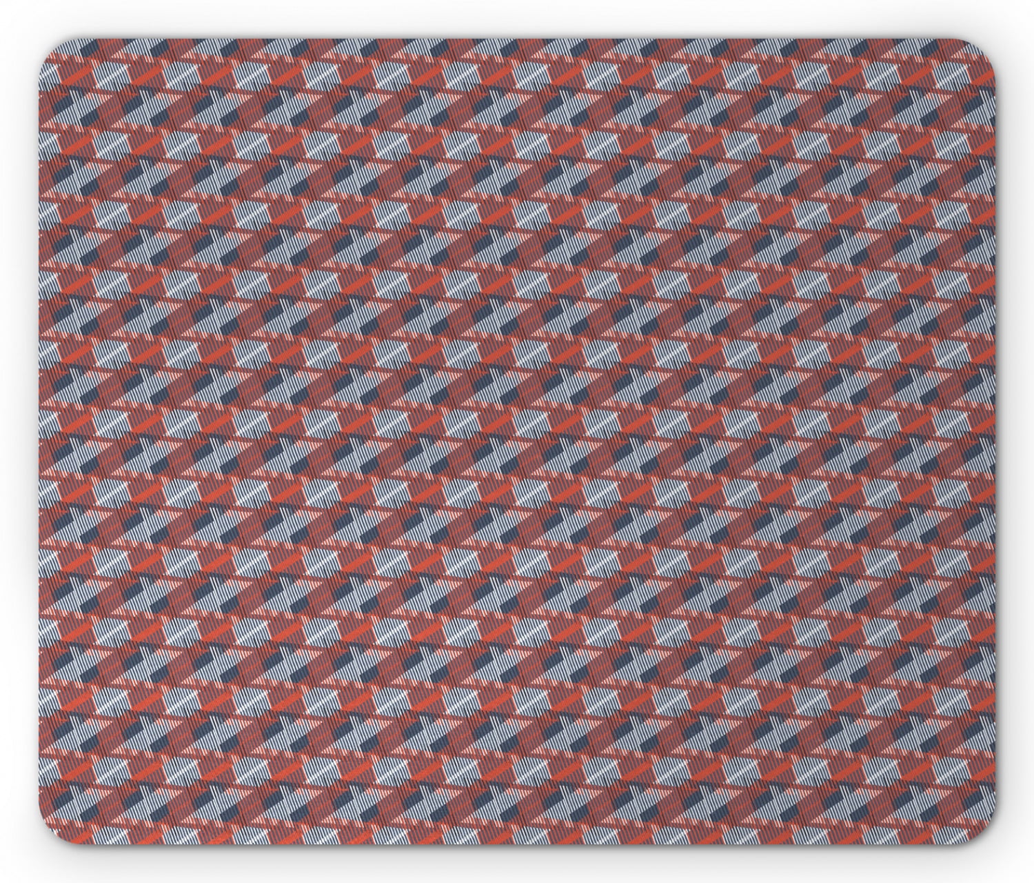 Glitch Mouse Pad, Rhythmic Shabby Style Vibrant Triangles Geometry