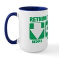 thumbnail image 2 of CafePress - Rethink The Future, Recycle Large Mug - 15 oz Ceramic Large White Novelty Mug, 2 of 4