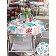 thumbnail image 4 of Outdoor Tablecloth with Umbrella Hole and Zipper, Blue Red Coral Round Table Cloth 60 Inch Waterproof Tablecloth, Coastal Nautical Summer Beach Picnic Table Cover for Patio Camping, 4 of 7