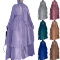 thumbnail image 1 of Gspmoly Robes d'Été pour Femmes 2025, Robe Cardigan Ample Colorée à Grande Manches Longues pour Femmes, Robe à Manches Longues à Col en V, Robes de Cocktail pour Femmes Économies d'Été Liquidation, 1 of 7