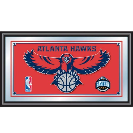 Trademark Commerce NBA1500-AH 2''D x 26''W x 15''L Rectangular Atlanta Hawks Framed Mirror with NBA Team Logo