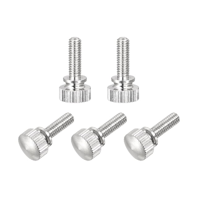 Tornillos moleteados M4x12mm Unique Bargains Latón Niquelado 5uds