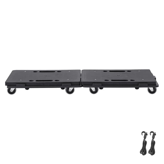 Heavy Duty Furniture Dolly Cart,2-Pack Black Moving Rollers with 4 Wheels,500 lb Capacity Each,Portable Flat Dolly for Furniture Moving and Transport