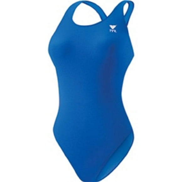 TYR Sport Women's Solid Durafast Maxback Swim Suit,Royal,32