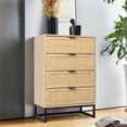 thumbnail image 5 of YOCWO Farmhouse 4 Drawer Rattan Dresser, Natural, 24" Wide, 5 of 6