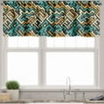 thumbnail image 3 of Ambesonne Geometric Valance & Curtain, Surreal Future Lines, 55"x45", Pale Yellow Turquoise, 3 of 6