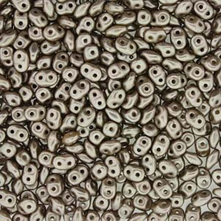 Fashion Jewelry Coco Beads - Pastel Lt Brown Coco 2x4mm 2 Hole Bead 8 Grams Superduo Miniduo