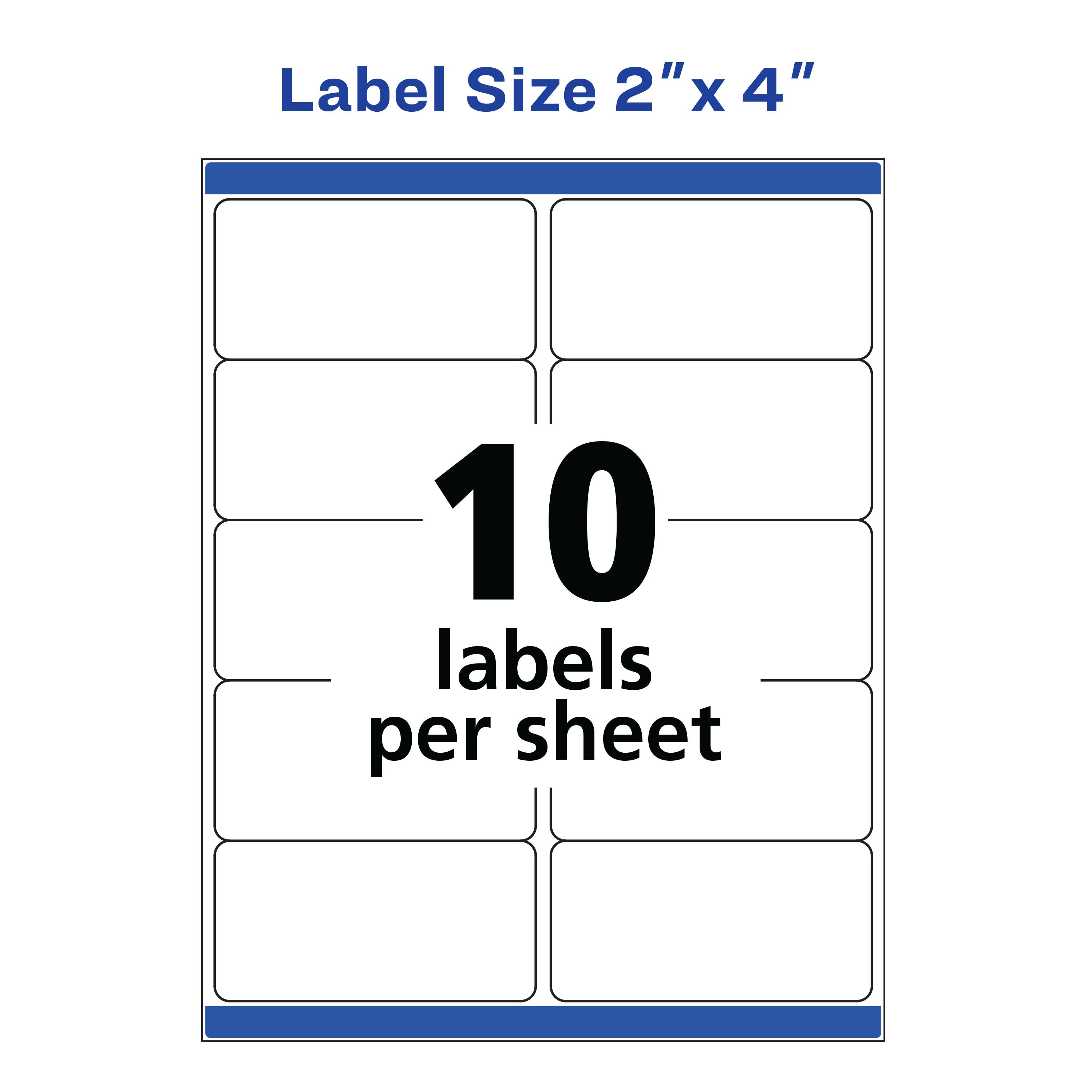 Avery TrueBlock Shipping Labels, Sure Feed Technology, Permanent Adhesive, 2" x 4", 250 Labels (8163) - image 5 of 9