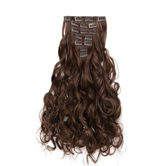 Onedor 20" Curly Full Head Clip in Synthetic Hair Extensions 7pcs 140g (8)