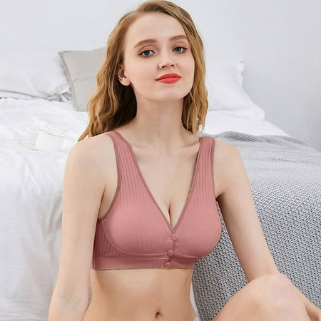 

Lingerie For Women Vest Type Underwear Gathered Feeding Bra With Front Buckle