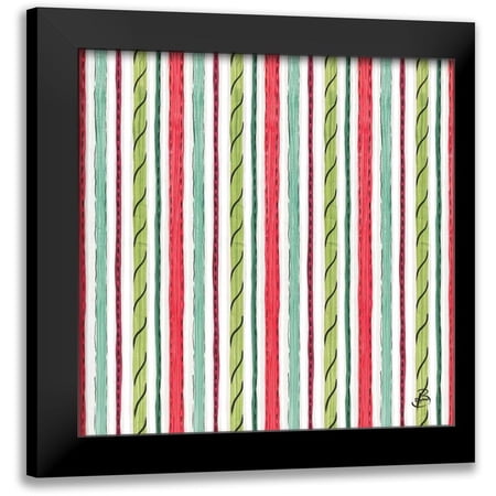 Brissonnet, Daphne 12x12 Black Modern Framed Museum Art Print Titled - Country Poinsettias Step 09A