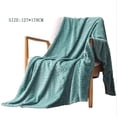 thumbnail image 2 of Cooling Blankets Flannel Fleece Throw Blanket Jacquard Weave Leaves Pattern Soft Breathable Smooth Lightweight 50x69IN Cooling Comforter Queen Size Plush Throw Blankets for Adults for Couch, Bed, 2 of 7