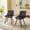 Gray, variant on SUDICA Set of 4 Brown Faux Suede Dining Chairs, Modern Upholstered Chairs with Wide Seat and Black Metal Legs for Dining Room