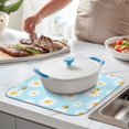 thumbnail image 5 of Microfibre Drying Mat for Kitchen Daisy Flower Watercolor Dish Drying Drainer Mat Absorbent Drying Mat Washing Up for Glass, Plate & Cup 16inch X 18inch, 5 of 7