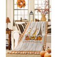 thumbnail image 2 of Happy Thanksgiving Flannel Blanket for Bed,Travel and Camping, Gnome Pumokin Sunflower Leaf Orange Plaid Super Soft Cozy Blanket for All Seasons 50"x60", 2 of 6