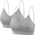 thumbnail image 1 of WZXFASHION Lady's Two Piece Set Seamless Top Strap Breast Pad Thread Plus Size Underwear Bra L M, 1 of 3