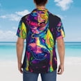 thumbnail image 6 of Balery Neon Pop Art Pitbull Print Men's Hawaiian Shirts Short Sleeve Beach Shirt Relaxed Fit Vacation Button Down Shirts-XX-Large, 6 of 9