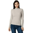 thumbnail image 2 of Lightweight Ribbed Mock Turtleneck for Women-Slim Fit, 2 of 8