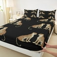 thumbnail image 3 of Manfei Chic Leopard Cheetah Twin Sheet Sets 3 Pieces, Aesthetic Black Brown Twin Fitted Sheet, Safari Wildlife Flat Sheet, Microfiber Bedroom Decor, 3 of 7