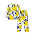 thumbnail image 2 of Bingfone Men'S Pajama Set 2 Piece Loungewear Pjs, Long Sleeve With Pajama Pants-Tropical Lemon, 2 of 9