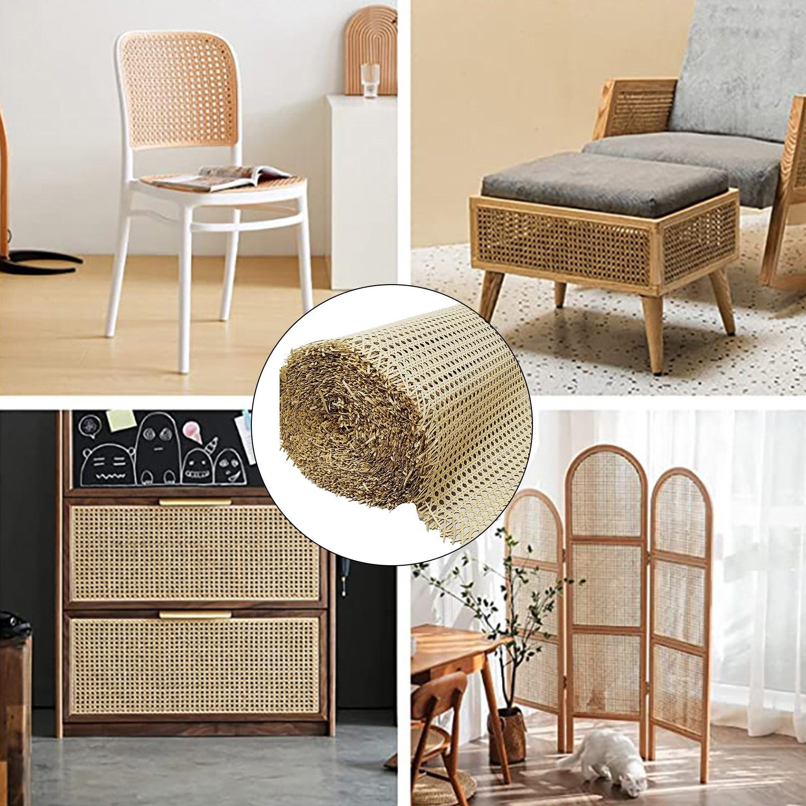 BUYISI 35-60Cm Width Meters Length Plastic Rattan Cane