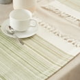 thumbnail image 4 of DII 6-piece Modern Cotton Fringed Stripe Tabletoppers in Thyme Green, 4 of 6