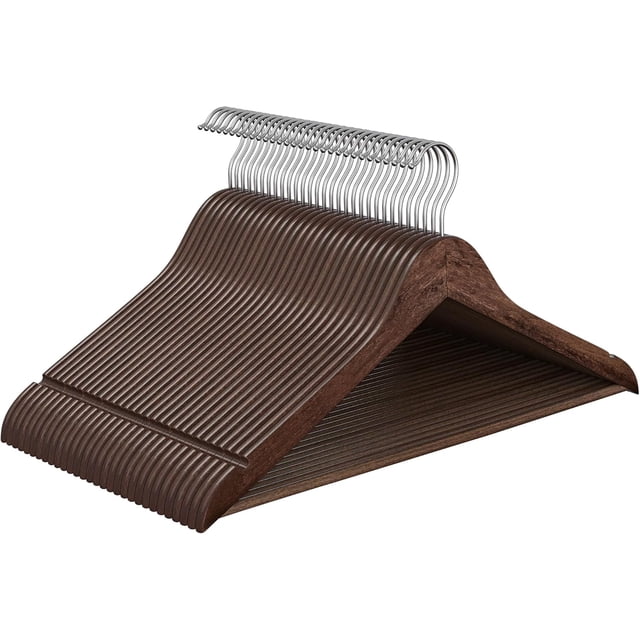 SONGMICS Perchas de Madera 30 Piezas Gancho Giratorio 360 Grados Abedul