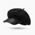 thumbnail image 6 of Yuanlong Womens Beret Hat Vintage Plush Warm Newsboy Cap Curved Brim Fall Winter Windproof Elegant Casual Street Headwear, 6 of 8