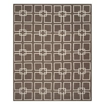SAFAVIEH Martha Stewart Square Dance Geometric Area Rug, Tilled Soil Brown, 9' x 12'