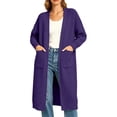 thumbnail image 2 of Lnmiateer Women 2026 Trendy Lightweight Open Front Maxi Long Knit Duster Cardigan Long Sleeve Sweater Coat with Pockets Casual Daily Layering Outfit, 2 of 4