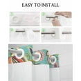 thumbnail image 5 of No Hook Shower Curtain with Snap in Liner, Vintage Colorful Paisley Flowers Traditional Floral Teal Shower Curtains for Bathroom, Washable Shower Curtain Liner Set with Mesh Top Window, 36"x72", 5 of 6