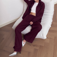 thumbnail image 6 of NMMUED Sweat Set Sweatsuits Women 2 Piece Outfit Hoodie Set Two Piece Sets for Women Fall Track Suits for Women Set, Wine XL, 6 of 9