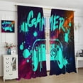 thumbnail image 2 of Video Game Curtains, Game Gamepad Red Blackout Window Drape Boys Bedroom Window Drapes Gamepad Art Printed Living Room Decor 42" W x 84" L x2【Blackout】, 2 of 6