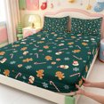 thumbnail image 4 of Manfei Christmas Festive Snowman King Sheets,Bright Gift Bedding,4-Piece,1 Flat Sheet,1 Fitted Sheet and 2 Pillowcases, 4 of 6