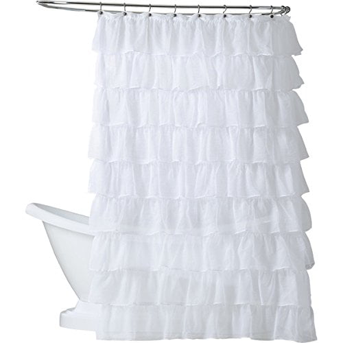 creative bath ruffles white shower curtain 72 in.x 72 in