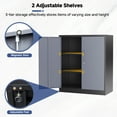 thumbnail image 5 of AUHUP 35" Metal Cabinet with Locking Doors and 2 Adjustable Shelves, Black Gray Garage Storage Cabinet for Warehouse, Basement, Home Office, File Storage Utility Cabinets, 5 of 7