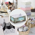 thumbnail image 4 of Foldable Fabric Storage Bin Home Cubes Clothing Organizer Bins Large Collapsible Box Basket for Home Organizer Palm Trees and Ocean, 4 of 7