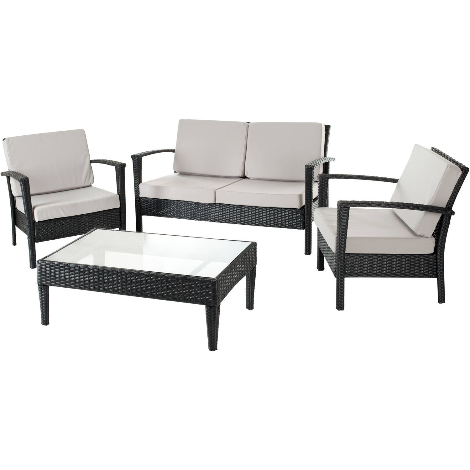Safavieh Piaway 4 Piece Wicker Outdoor Set Com