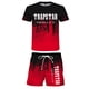 thumbnail image 1 of Sueño Pantalones cortos de manga corta transpirables para niños con conjunto de dos piezas de jersey holgado estilo lavado con tinta Rojo 160, 1 of 3
