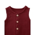 thumbnail image 2 of Kiapeise Baby Girl Boy Sleeveless Jumpsuit  Linen Bodysuit Romper Pajamas, 2 of 9